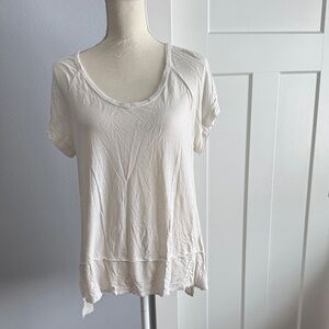 Casual Cream Short Sleeve Top